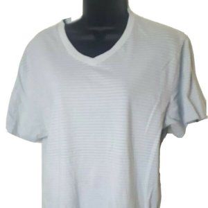 Old Navy Women's Sz L V Neck Short Sleeve Striped